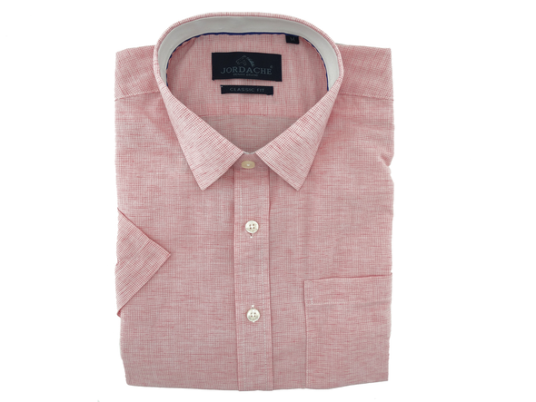 20C698,  - Men's S/S Casual Shirt - Lt Red(Pink) (S-XL)