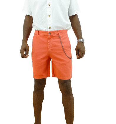2276, Crash Up, Men's Bermuda Cotton Shorts W/Chain