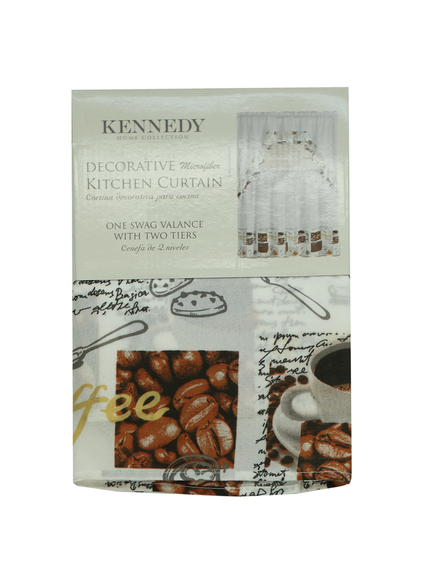 Kennedy Home - Kitchen Microfiber 3PC Printed Curtain Set