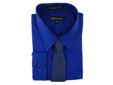 365-800 Bellinne Boys L/S Dress Shirt with tie  Size (8-20)