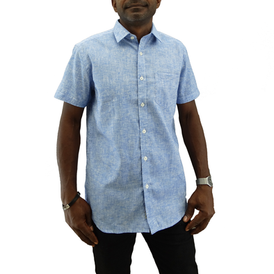 Morelli - Men's S/S Classic Fit Linen Shirt