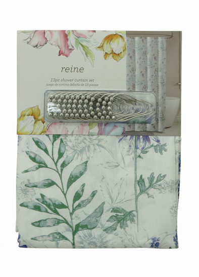 5319-7137,  Reine 13pc Fabric Shower Curtain Set- Multi