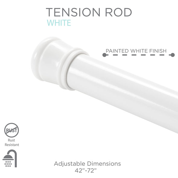 Popular Bath Nichole Shower Tension Rod (42X72 IN White)