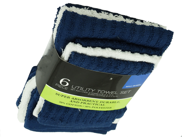 Popular Home 6Pc Utility Towel Set