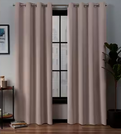 Popular Home, Robin Blackout Window Curtain (52X84 IN ROSE)