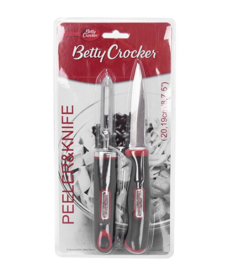Betty Crocker - 2Pc Peeler & Knife Set