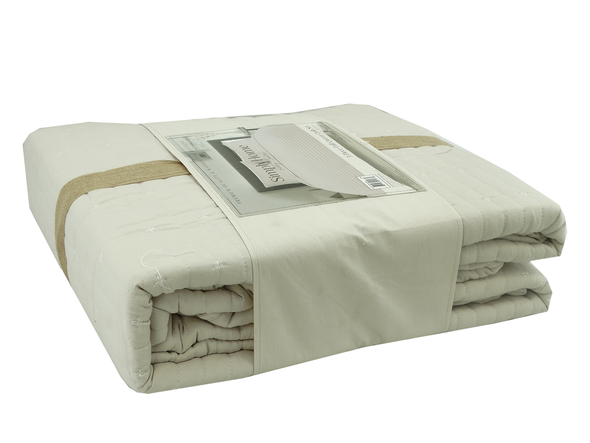 BCSFQ44239, Simply Home - 3Pc Full/Queen Quilt Set Linen/Ivory