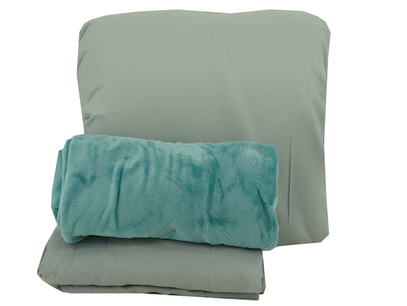 Modern Home - Alisan 8Pc King BIB Comforter w/Throw Grey/Teal