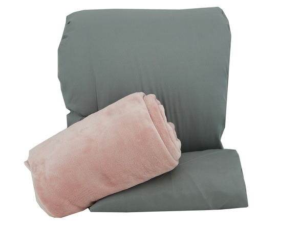 Modern Home - Parisan 8Pc King BIB Comforter w/Throw Grey/Blush