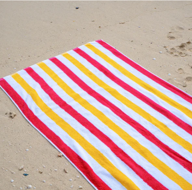 Cabana Raspberry/Solar Power Beach Towel (30x70)