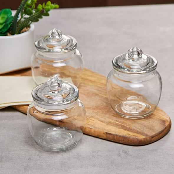 Euro Ware 3pc Glass Canister Set 620ml