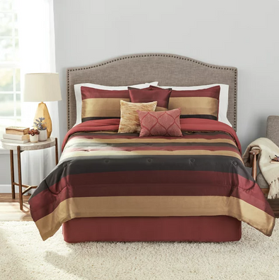 Main Stays - 7Pc King Comforter Set - Red
