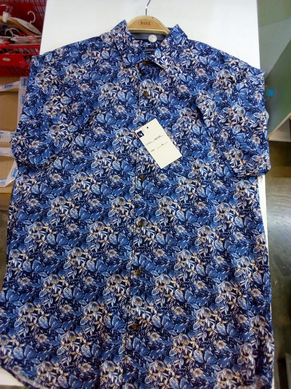 4184, Men's AT Jeans S/Sleeve Printed Casual Shirt Size S-3XL