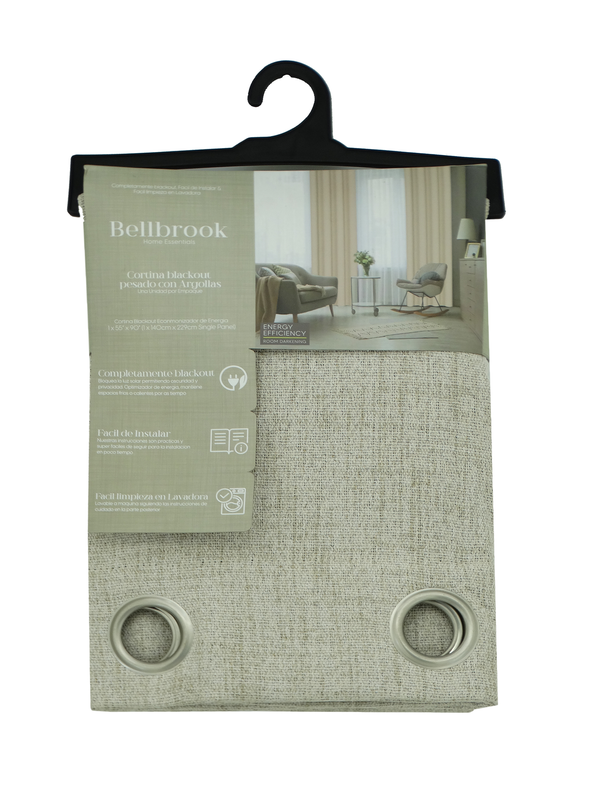 Bellbrook Home- Lawndale Woven Blackout Curtain 55*90- (Linen)