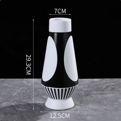 Ceramic Vase- Black/White