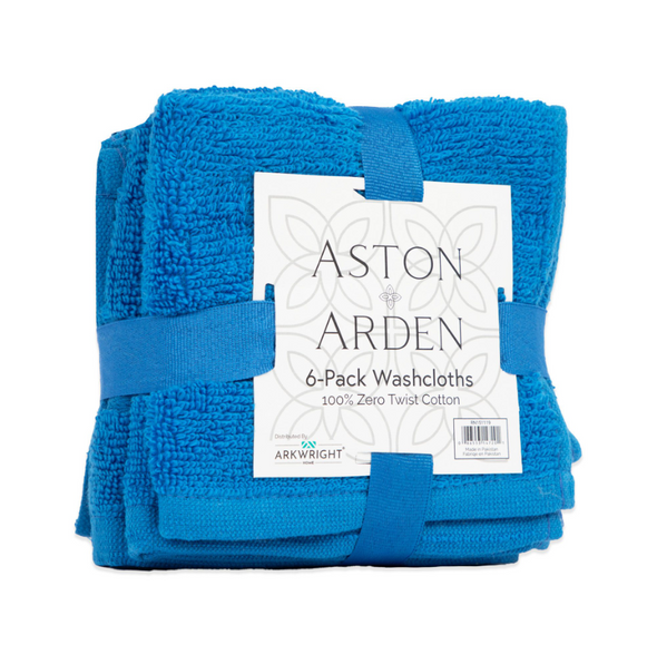 Aston Arden Zero Twist Cotton 6Pk Washcloths (12X12 IN)