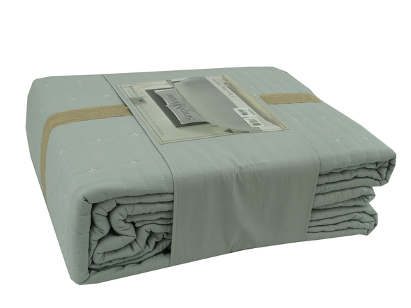 Simply Home - 3Pc King Quilt Set Lt Grey/Ivory