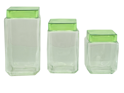Euro-Ware 3pc Square Glass Canister Set