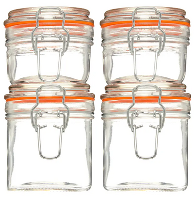 Euro-Ware 4pc Glass Canister W/Gasket Set