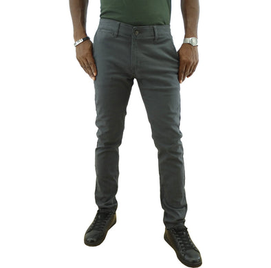 Men's Jordache Slim Fit Elastic Waist Twill Jeans Pants-Grey