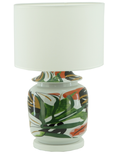 MK1494, White Multicolor Ceramic Table Lamp - 24''