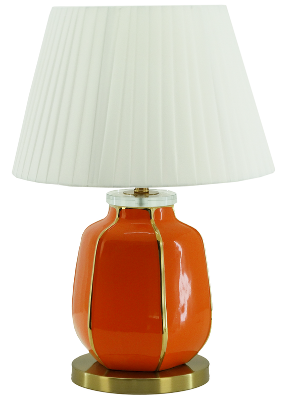 MK18081, 23" Ceramic W/Acrylic & Metal Trim Table Lamp