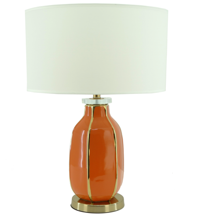 MK1808226" Ceramic Table Lamp W/Acrylic & Metal Trim