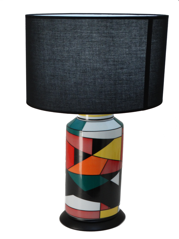 Multi Colored 25" Ceramic Table Lamp