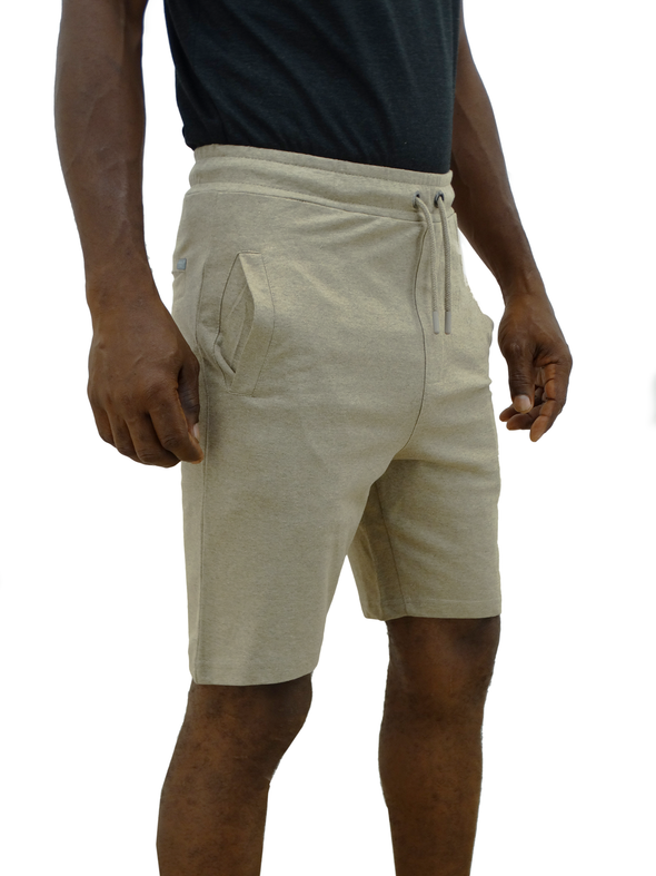 0015M222021, Men's Drawstring Elastic Shorts (Khaki)