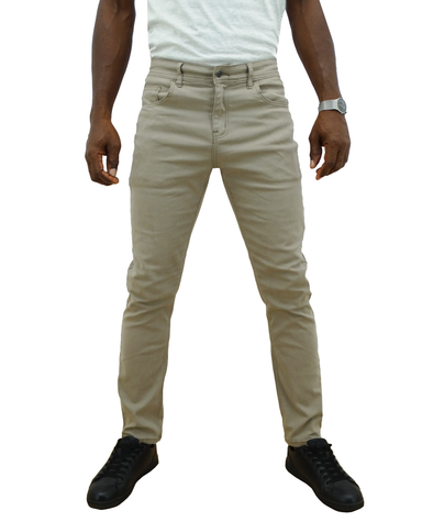 0015M222276, Men's Narrow Fit Stretch Jeans (Khaki)