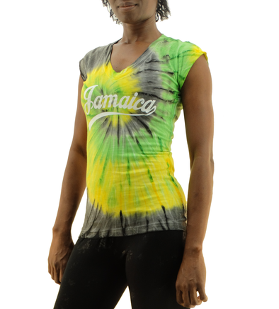 ME-17450, Women's Tie Dye Jamaica Colors T-Shirt