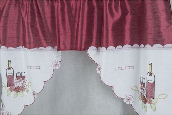 Wine Monarch Embroidered Kitchen Valance and Tier Set