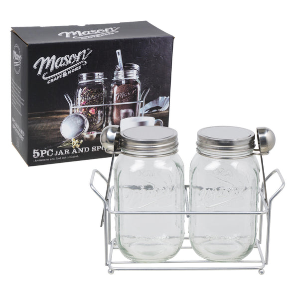 100-1389, Mason Craft & More, 5Pc Mason Jar Set