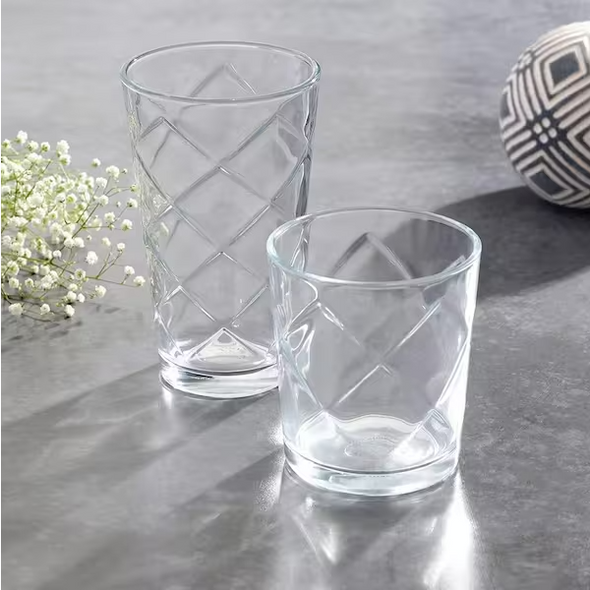 7897816RR, Lattice 16pc Glass Drinkware Set
