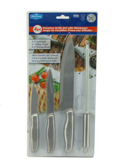 95586, 4pc Stainless Steel Knife Set