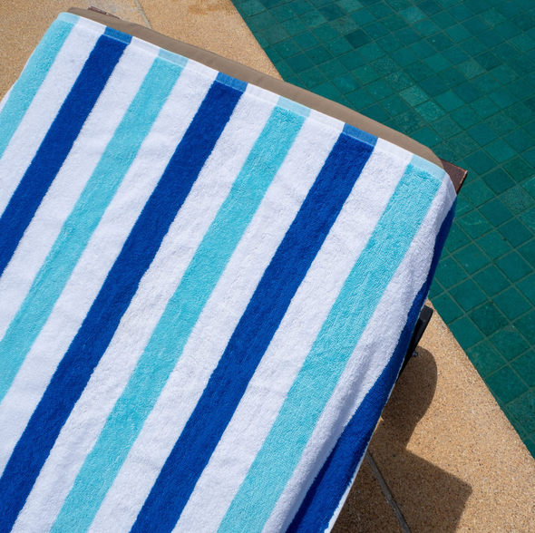 CABOCABANANB, Cabana Imperical Blue/Tropical Breeze Beach Towel
