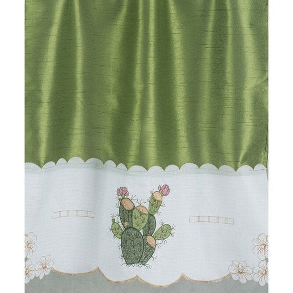 Cactus Monarch Embroidered Kitchen Valance and Tier Set