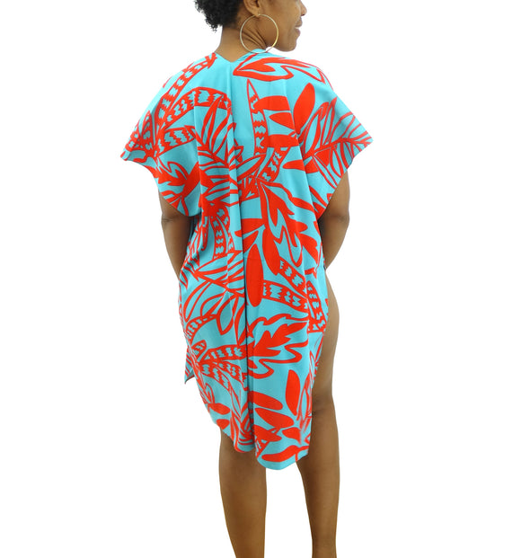 Ladies' Accessories By PK Cover Up Floral Printed Dress Aqua