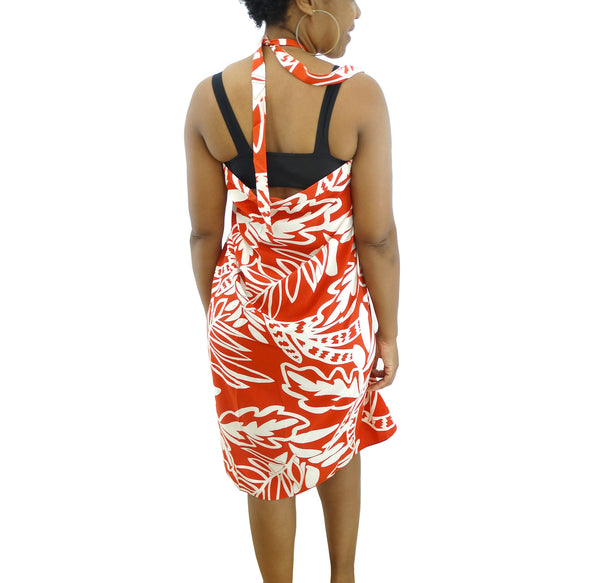 Ladies' Accessories By PK Wrapped Cover Up Printed Skirt Orange