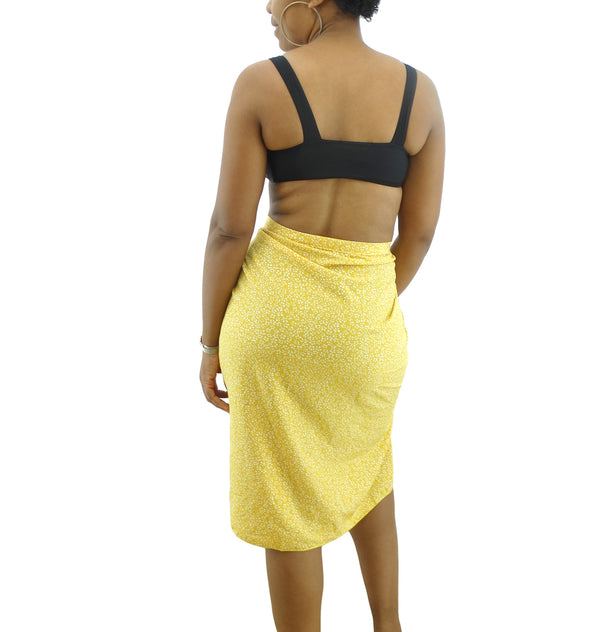 Ladies' Accessories By PK Wrapped Cover Up Printed Skirt Yellow