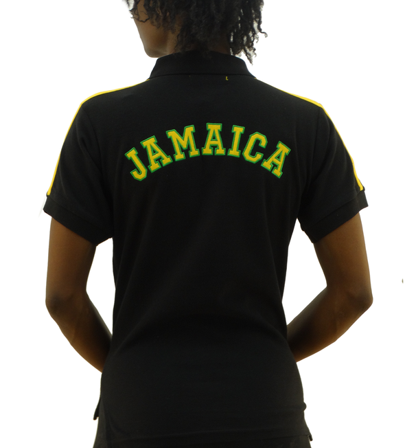 Women's Jamaica Colors Black Polo Shirt
