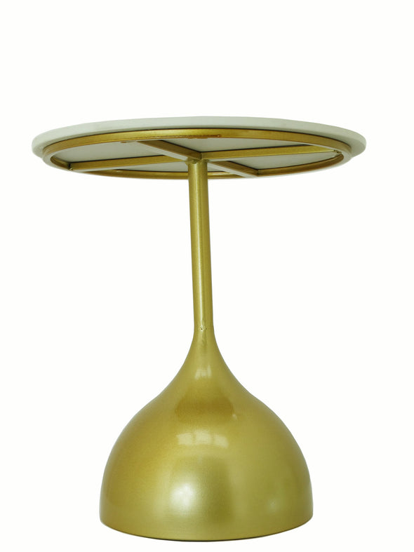 Modern Gold & Faux Marble Accent Table