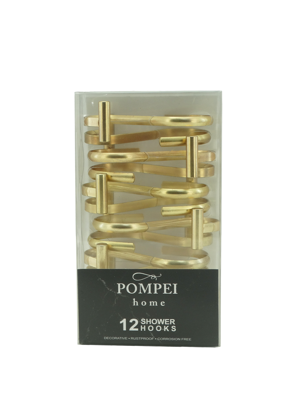 001099, Pompei Home, Lynn- 12pc Shower Hook -Gold