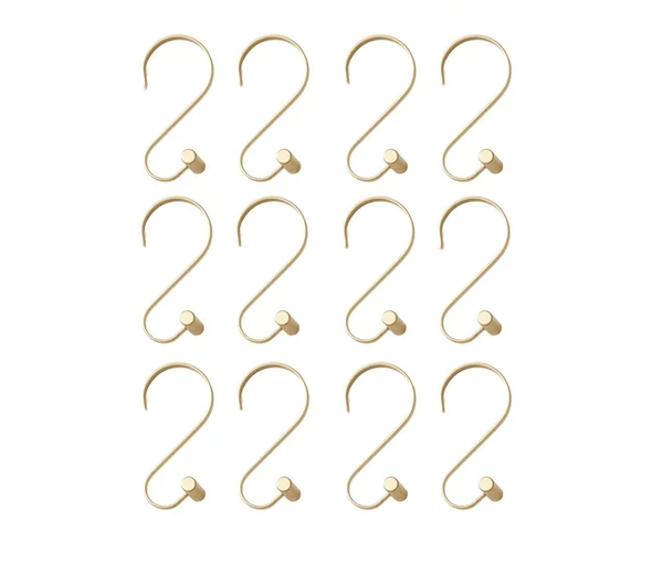 001099, Pompei Home, Lynn- 12pc Shower Hook -Gold