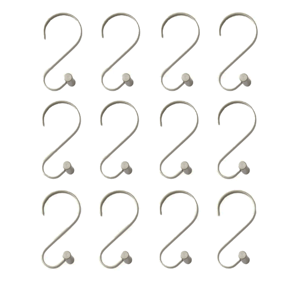 001105, Pompei Home, Lynn- 12pc Shower Hook -Satin Nickel