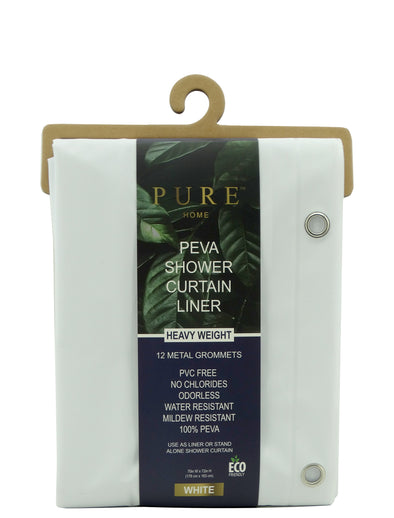 001778, Pure Home, Peva Shower Curtain Liner - White