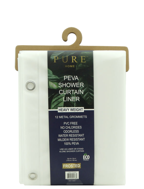 001785, Pure Home, Peva Shower Curtain Liner - Frosted