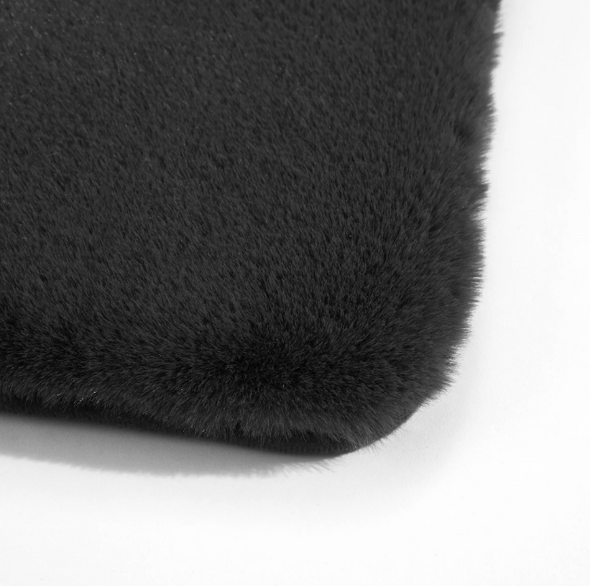 Prima Bath  Faux Fur 2Pc Bath Rug Set (Black)