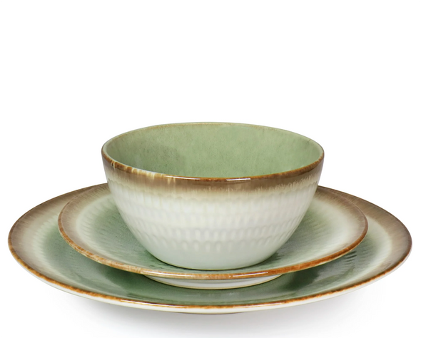 13093716, Gibson Elite -Moonstruck 16pc Dinnerware Set-Green