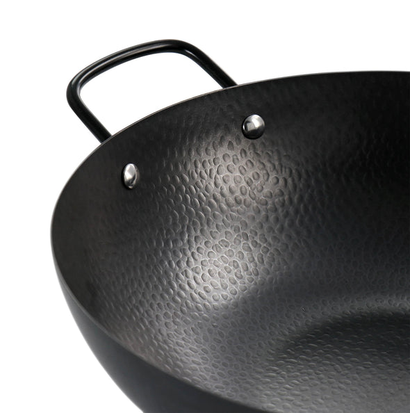523-0764, Gibson Home, 13" Hammered Carbon Steel Wok